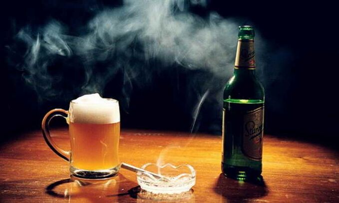 Alkohol und Rauchen als Ursache für Brustosteochondrose